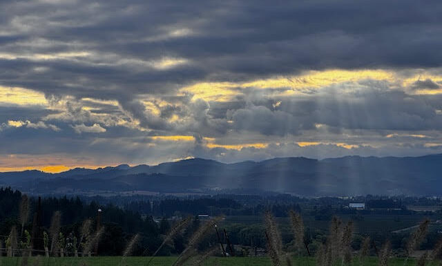 Sun shining through the clouds