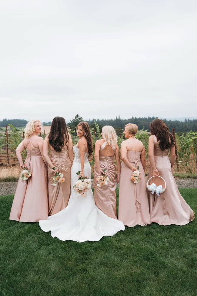 Bride and her bridesmaids