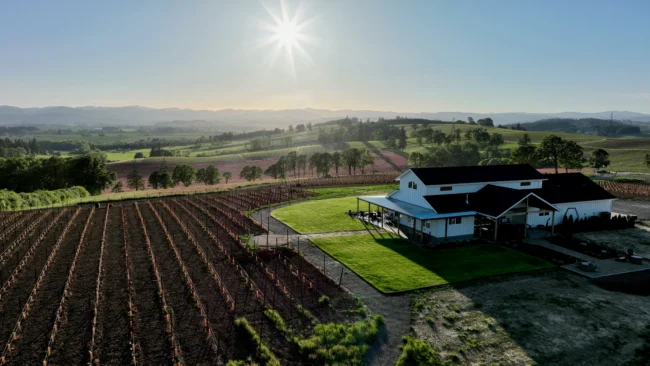 Aerial view over Ghost Hill Cellars